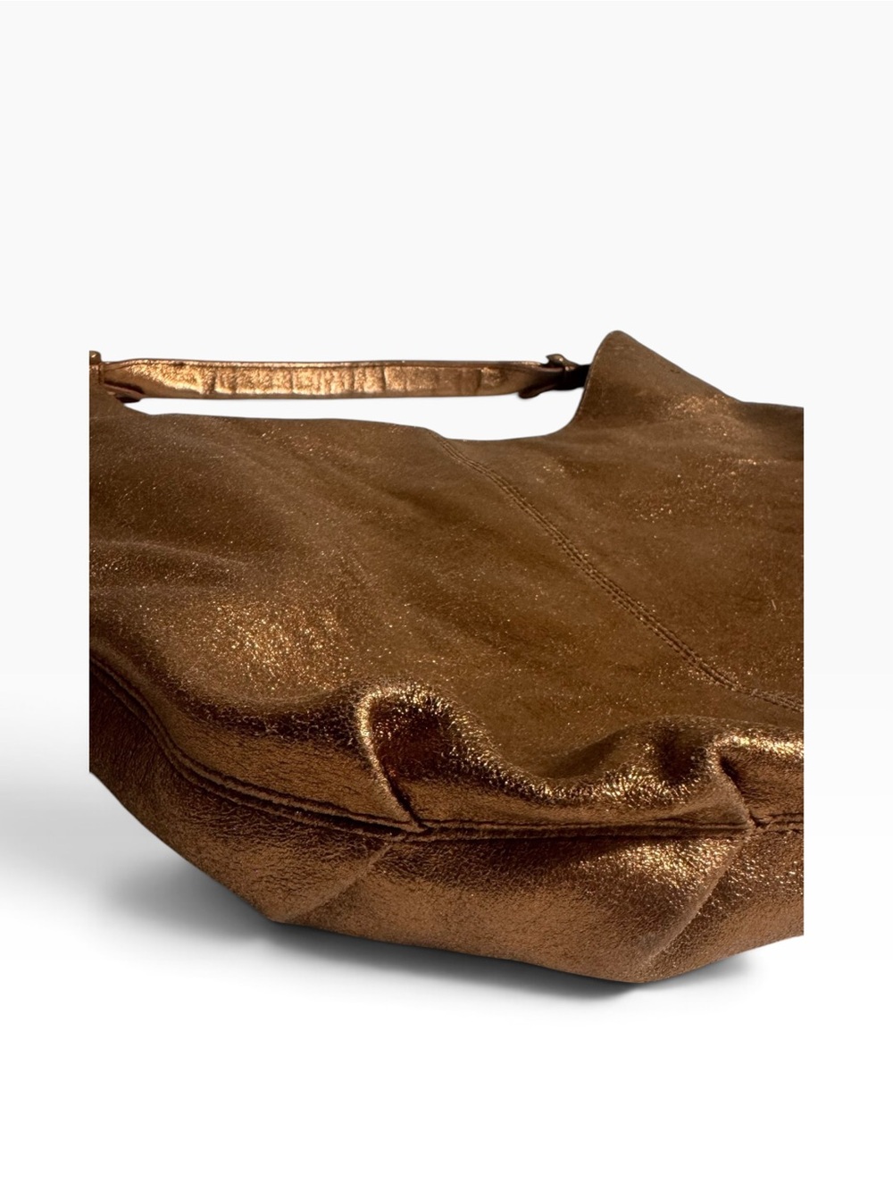 Hobo International metallic bronze slouchy boho indie sleezy beach bag - Picture 5 of 7